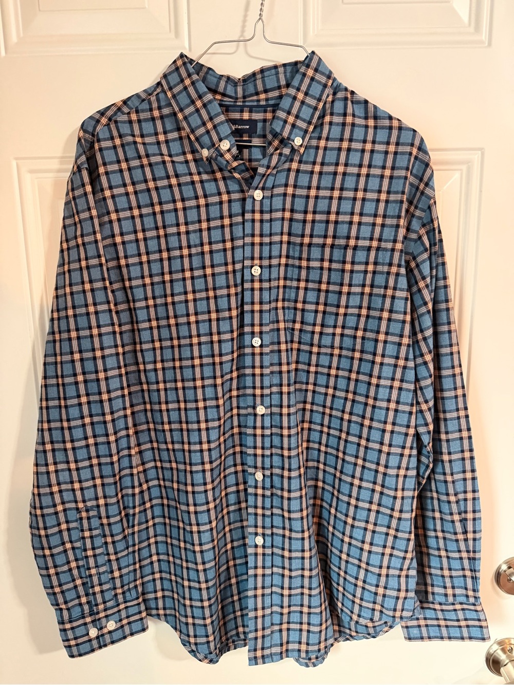 croft & barrow Blue and Tan Plaid Button-Down Shirt